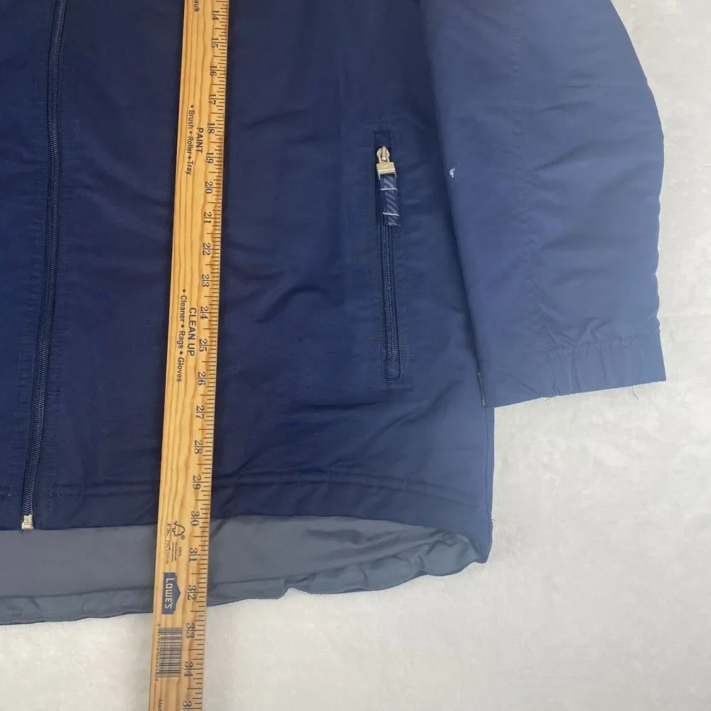 Vintage Nike Jacket Mens Large Blue Logo Full Zip Pockets